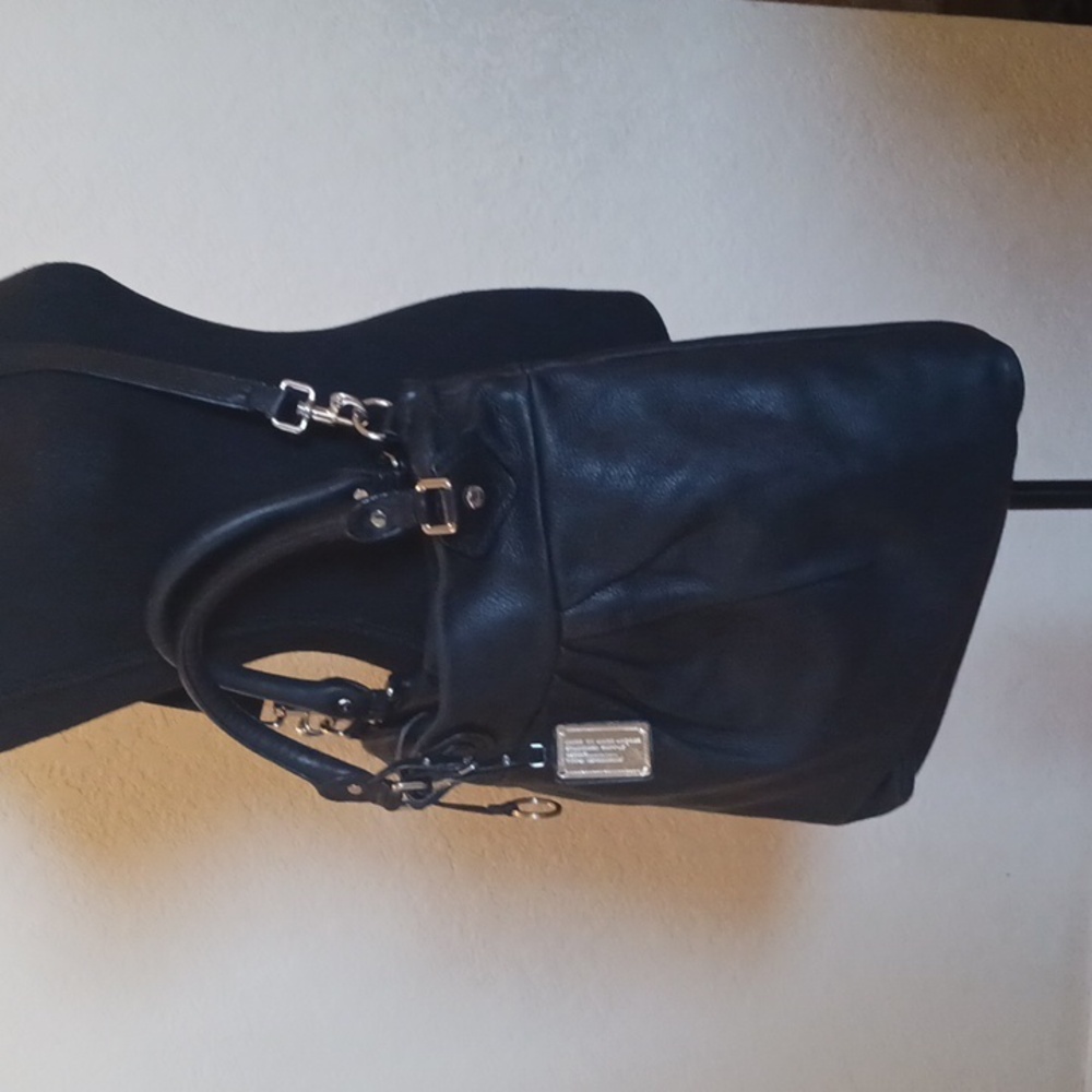Marc Jacobs Classic Black Leather Tote Crossbody Bag